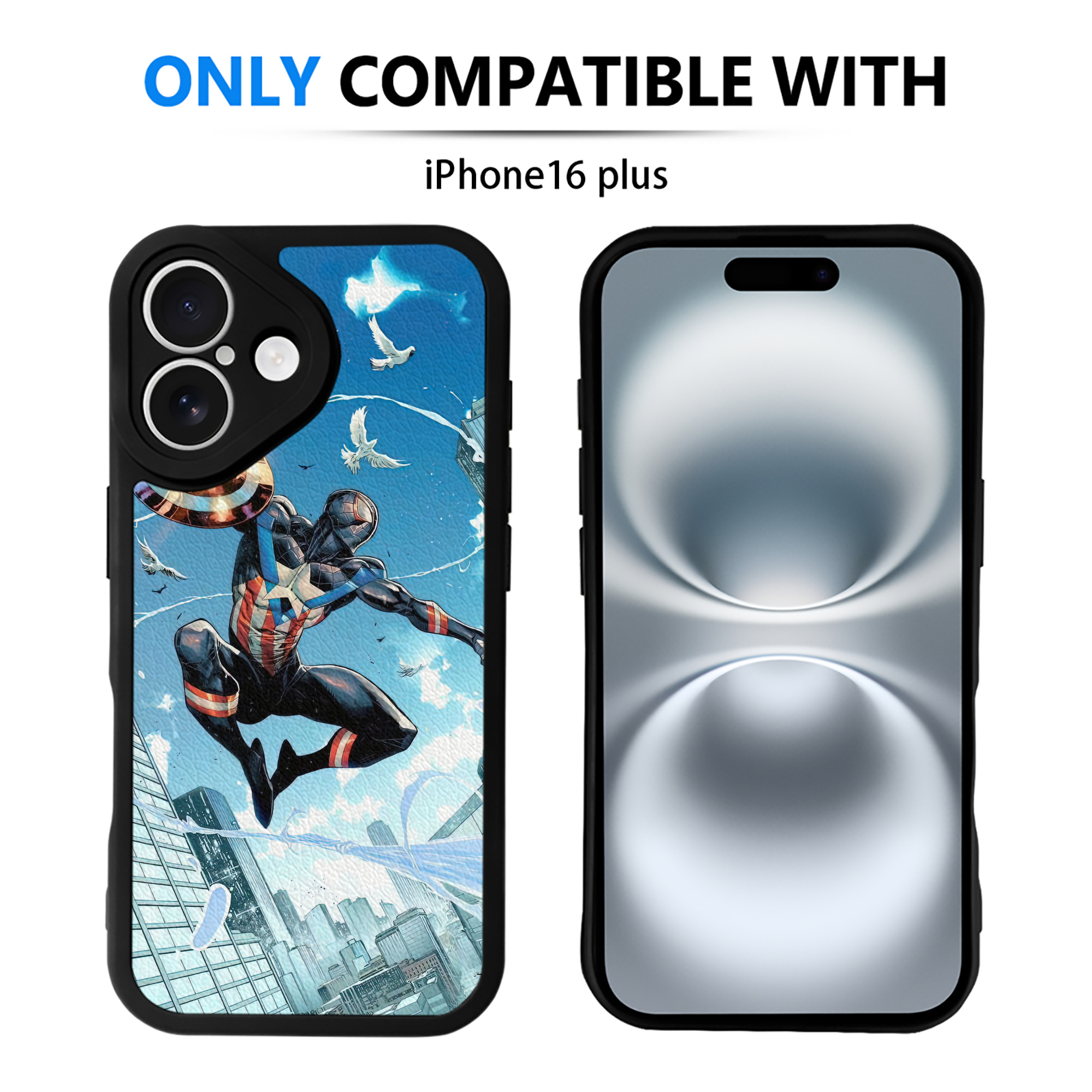 Spider Man スパイダーマン 【iPhone 16シリーズ対応】シリコンスマホケース（レザー調） 材質：シリコン